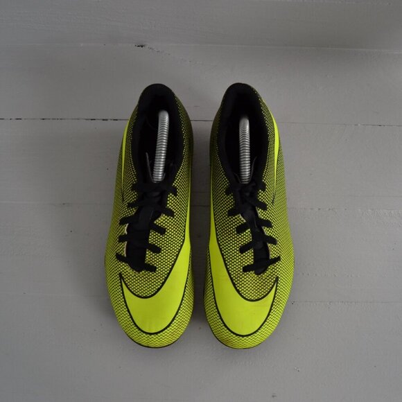 Nike FG Soccer Cleats Neon Yellow Green Kid's 4.5 Bravata II Black Athletic - Picture 2 of 8